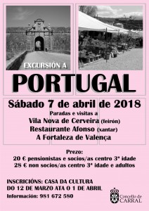 Cartel Excursión a Portugal 2018.